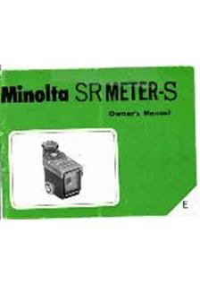 Minolta SR-Meters manual. Camera Instructions.